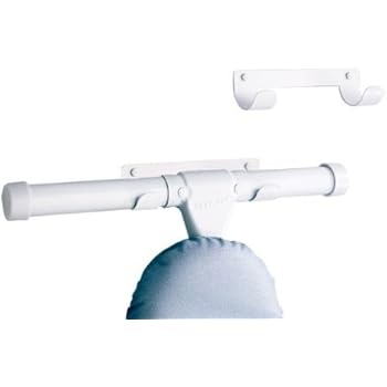 On the Door T Leg White Metal Wall or Door Ironing Board Holder