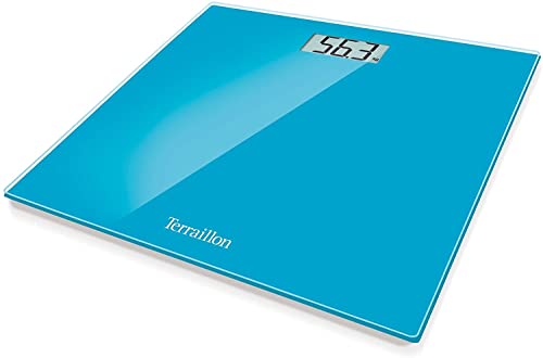 Terraillon Electronic Bathroom Scales, Ultrathin, Automatic on/Off, Big LCD Screen, 150 kg, TX1500, Blue