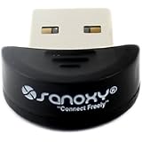 SANOXY BT-V2-2 Bluetooth Wireless USB Adapter Windows 98, 98SE, ME, 2000, XP, Vista, Windows 7 - Black