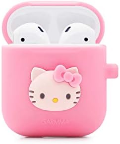 Muziwenju Airpods Protective Cover, Silicone Wireless Bluetooth Headset Airpods2 Charging Box, Cartoon Hello Kitty Cute All-Inclusive, Creative Personality Tide Brand Easy to Carry (Color : B)