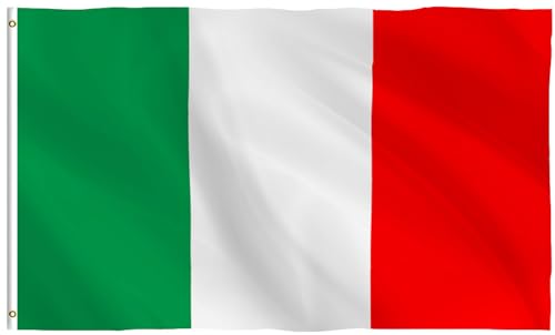 Italy Flag with Eyelets Flag Metal Eyelets Weatherproof Flagpole (150 x 90 cm)