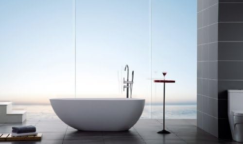 Modern Bathtub - Soaking Bathtub - Freestanding Bathtub - Solid Surface Bathtub - Cast Stone Bathtub - Ethos II 59"