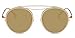 Cramilo CA10K Mirrored Polarized Lens Vintage Round Sunglasses (Matte Gold/Amber, 54)
