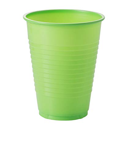 Exquisite 12 oz Lime Green Plastic Cups II 50 Count Bulk Pack Disposable Party Cups II Premium Quality Plastic Tumblers for Parties