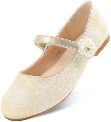 Zapatos De Vestir Para Niña – Tacón Bajo Mary Jane Plateado Brillante (Talla 30) EIGHT KM EKM7015
