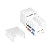 VCE RJ45 Cat6A Keystone Jack UL Listed 25-Pack, 10 Gbps Slim Profile Modular Ethernet Jacks Insert 110-Type UTP 90-Degree, White