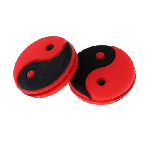 LEIPUPA 2 Pack Tennis Racket Vibration Dampener - Easy Use & Durable - Red Black