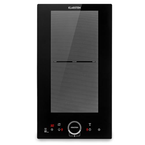 Klarstein Plaque Induction 3500W, Plaque De Cuisson Electrique À Induction, Encastrées 2 Feux, Tables De Cuisson Encastrable, Contrôle Tactile, Rechaud Electrique Pour La Cuisine