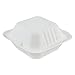 Houseables Takeout Containers, to Go Box, Restaurant Take Out Food Container, 100 Pack, White, 6x6 Inch, 100% Disposable, Clamshell, Biodegradable Boxes, Microwavable Supplies, Eco Friendly