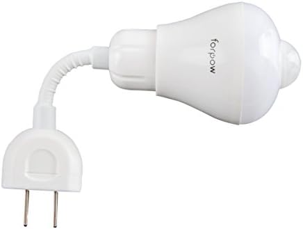 Motion Sensor LED Bulb Light PIR Infrared Detection forpow 4w with Adjustale Tube &amp; US Plug,Auto Switch Energy Saving Stairs Night Lamp,Warm White for Bedroom, Toilet,Doorway