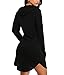 Cfanny Women's Sexy V Neck Cotton Hoodie Mini T-shirt Casual Dress
