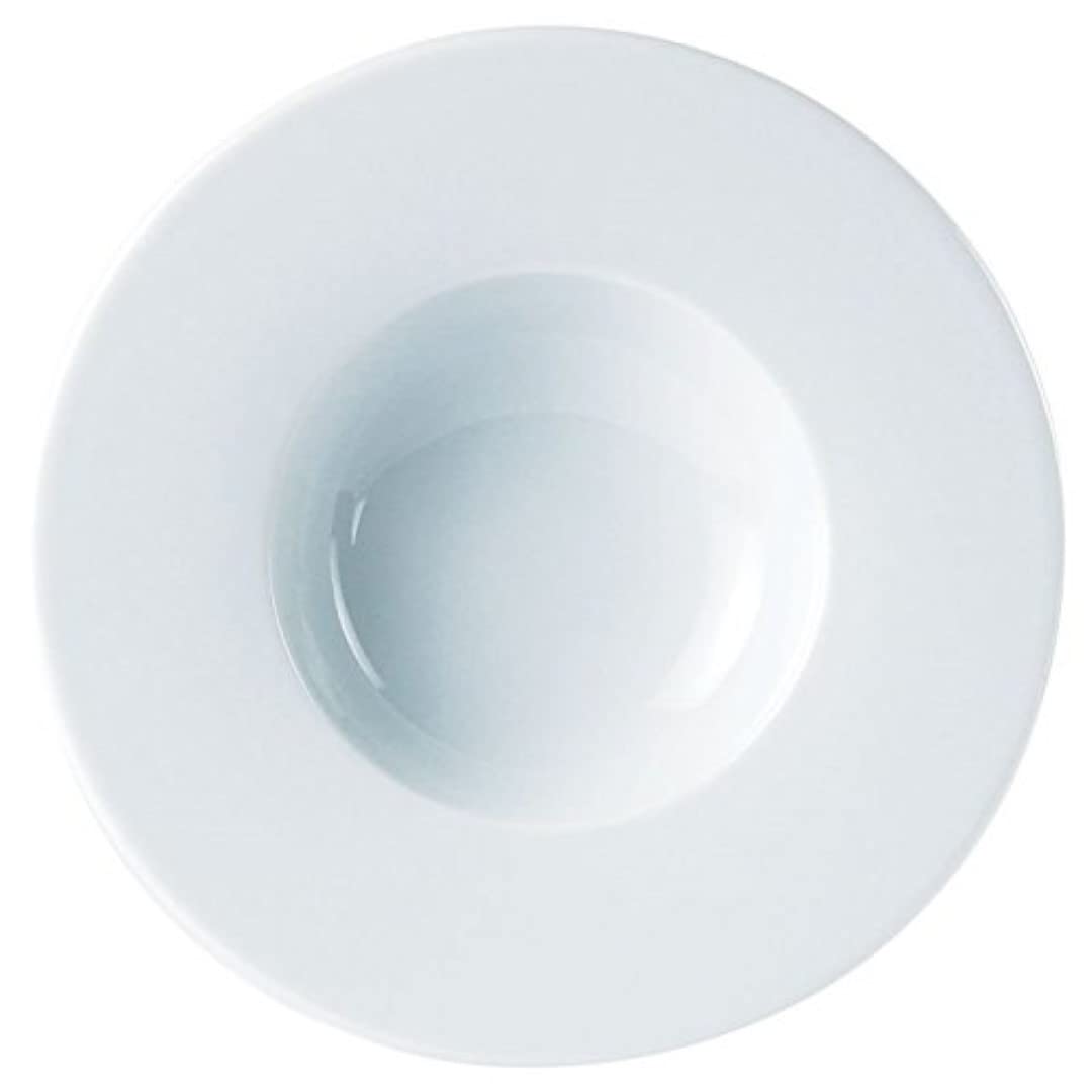 Porcelite 178227 Wide Rim Pasta Plate, 25 cm/10.5", 30 cL/11 oz. (Pack of 6)