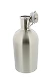 Shopshopdirect Beer Growler - 1.9 liter, 64 ounces - Stainless Steel with Swing-Top, Keeps Homebrew Fresh and Cold with Airtight Seal
