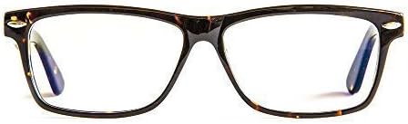 Pixel Eyewear Designer Computer Glasses with Anti-Blue Light Tint UV Protection, Anti-Glare, Full Rim, Acetate Frame Tortoise Color - Ursi Style