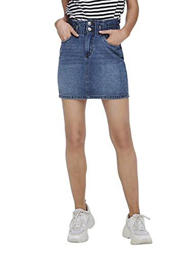 Only ONLMILLIE HW Mini Paper DNM Skirt GUA Falda, Medium Blue Denim, XS para Mujer