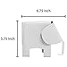 Modern Elephant Shaped Decorative Metal Bookends, Office or Home Decorations, Set of 2, White