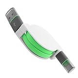 Mimgo Store USB Retractable Cable Type C Data&Sync Charger 3.1 Charging Cable for Oneplus 2 Two (Green)
