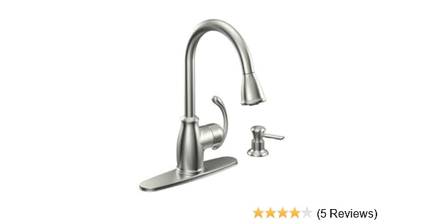 Moen Ca87055srs Single Handle Kitchen Faucet With Pullout Spray