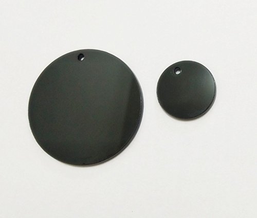 15PCS Black Acrylic Round Circle with Hole, Black Plexiglass Blank Circle Round Disc Keychain Earring Accessory 1/8" Thickness (2.0")