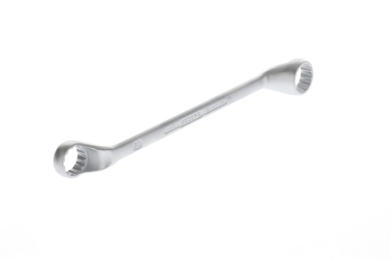 GEDORE Double-ended ring spanner, AF 30+34 mm, Offset, 5° angled, Slender, Bi-hex, UD profile, Spanner, 2 30X34