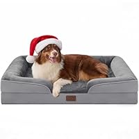 Bedsure Orthopedic Dog Beds Large Sized Dog - Washable Large Dog Cat Bed Waterproof, Comfort Dogs Couch Sofa with Washable Removable Cover, Pet Bed with Nonskid Bottom, Grey, 35