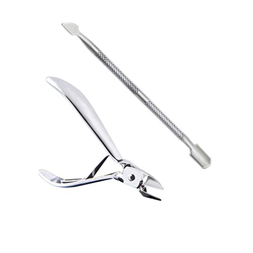 AutumnFall Foot Care Tool,2Pcs Ingrown Toe Nail Correction Nippers Clipper Cutters Dead Skin Dirt Remover + Paronychia Podiatry Pedicure Care Tool Set (Silver)