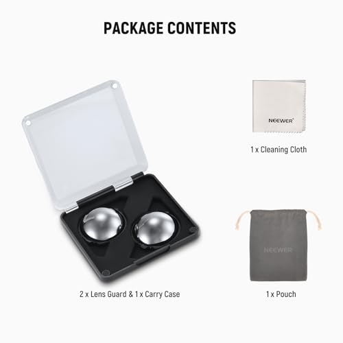 NEEWER ND Filters Compatible with Insta360 X5, ND16 Lens Filter Set, 4 Stops Light Reduction Screw On Auto Detect Multicoated Optical Glass Neutral Density, Action Camera Accessories, 2 Pack