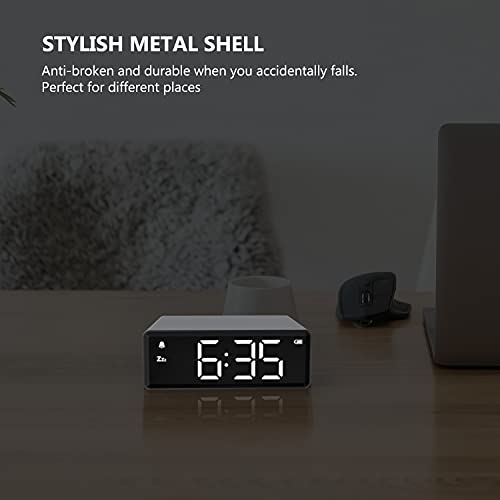 NOKLEAD Digital Alarm Clock 4 Brightness LED Display,Snooze 12/24H