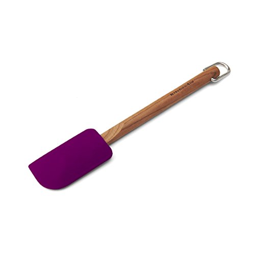 Kitchenaid Gourmet Silicone Scraper Spatula Flame With Cherry Wood Handle, Purple