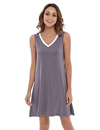 NEIWAI Camisas de dormir de bambú viscosa Camisones para mujeres cuello en V camisa de noche S-4X