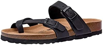 CUSHIONAIRE Ladies’s Luna Cork Footbed Sandal with +Consolation