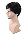 Kalyss Men's Short Black Brown Synthetic Hair Wig