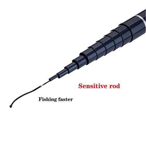 JIE KE Angelausrüstung Tragbare Teleskop-Angelrute-Pole Faltende Carbon Silberfisch Licht und resistente Angelruten – Bild 4