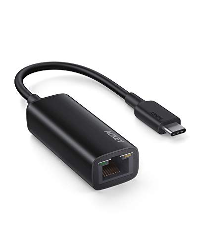AUKEY USB C to Ethernet Adapter Type C to Gigabit Ethernet Adapter RJ45 LAN Network 10/100/1000 Mbps for MacBook Air iPad Pro 2018, Dell XPS, ChromeBook Pixel, Huawei, Lenovo, Samsung Galaxy Note10 S9
