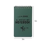 Aketek Set of 5 Green Waterproof/All Weather/Shower/Aqua Notes/Notepad/Notebook