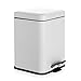 BINO Stainless Steel 1.6 Gallon / 6 Liter Square Step Trash Can, Matte White