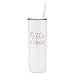 Mother of The Bride - 20 oz Stainless Steel Skinny Tumbler (White and Gold)