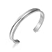 Stainless Steel Bracelet Grooved Cuff Bangle for Women(Silver-Tone)