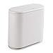 8 Liters / 2.6 Gallon Nordic Style Creative Spring Top Cover Type Pop Cover Waste Waste-Basket Plastic with lid Bathroom Kitchen Bedroom Office Oval Split Trash Can (White, 8 L/2.6 Gallon)