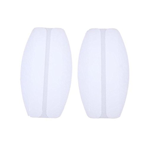 PYD 2pcs Anti-slip Invisible Bra Strap Cushion Holder Soft Shoulder Pad Reduce Pressure (White)
