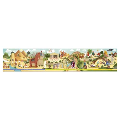 Janod Ancient and Mythological Panoramic Puzzle 100 Pieces Promotes Patience and Concentration Puzzle for Children from 6 Years, J02553, Multicoloured