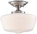 Regency Hill Floating Rustic Farmhouse Ceiling Light Semi Flush-Mount Fixture 12