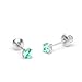 925 Sterling Silver Rhodium Plated 3mm Birth Month Cubic Zirconia Children Screwback Baby Girls Earrings