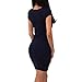 Fedi Summer Women's Cotton Stretch Bodycon Party Cocktail Short Slim Pencil Dress, Blacl, Small