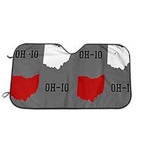 Dkhh Oh-Io State Gray Windshield Sun Shade, Foldable Sunshades for Car Windshield Will Keep Your Car Cooler- Sunshade