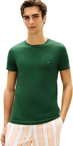 Herren T-Shirt Kurzarm Stretch Slim Fit Rundhalsausschnitt, Grün (Nocturnal Green), M