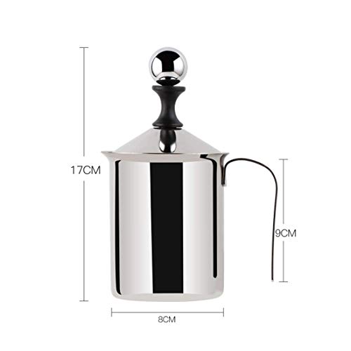 Elektrischer Schneebesen, Handpumpen-Milchaufschäumer aus Edelstahl, manuell betriebener Milchschaumbereiter, Tasse für… – Bild 6