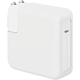 LCMOCICO 35W 30W Soft Silicone Power Adapter Sleeve Case for 2022 MacBook Air 13 inch M2 A2681 2020 2021 M1 A2337 A2179 A1932 2019 2018 Charger Protective Cover for 2023 MacBook Air 15 A2941 M2, White