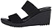 crocs Women's Leigh II 2-Strap Wedge, Black/Black, 8 M US