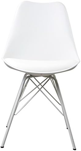 Treezone Eames Chair Natural Wood Legs Eiffel Style Molded Plastic Seat Set of Two 2